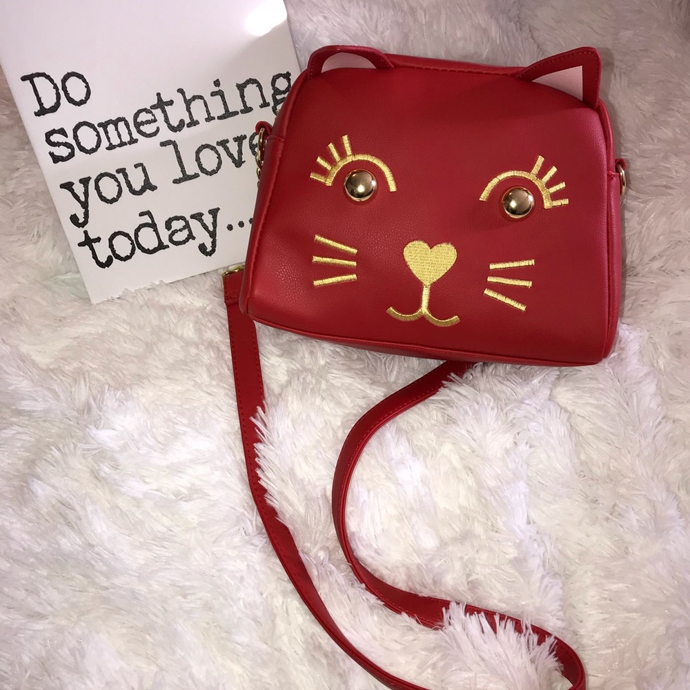 Betsy Johnson - Red Cat Face Crossbody Purse